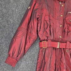 Vintage Descente Womens Ski Suit US 12 One Piece Iridescent Burgundy Ski Snow