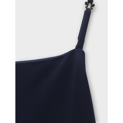All That Jazz Maxi Dress M Navy Blue Butterfly Straps 90s