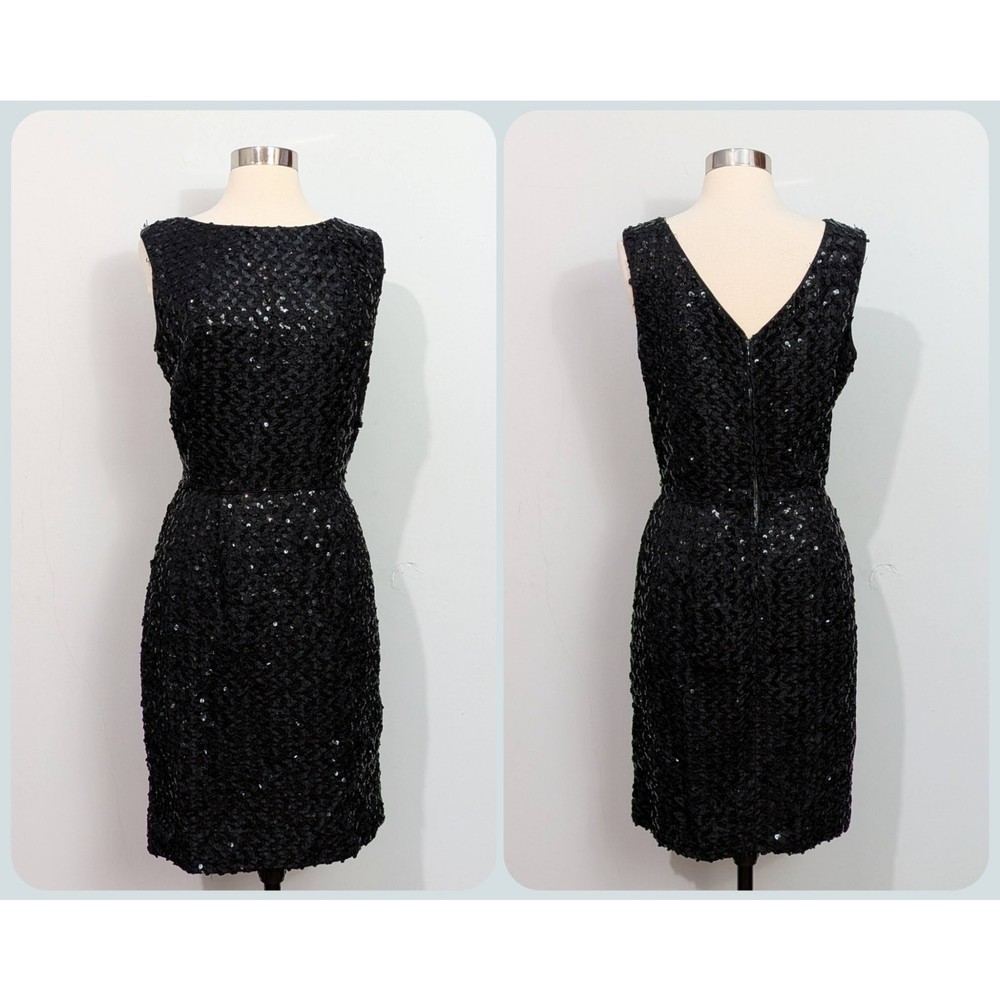 Carol Brent 50s Black Sequined Wiggle Dress