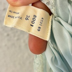 Vtg Warner’s Sz 36 Nightgown Blue Spaghetti Straps Lingerie Babydoll Teddy 8001