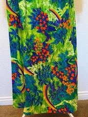 Vintage Pomare Tahiti NWT Hawaiian Tropical Rainbow Floral Maxi Dress Size 8