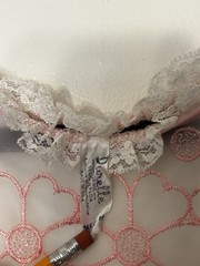 Vintage Mid Century Durelle White Chiffon Babydoll Nightie With Pink Ribbon M