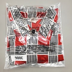 80s Koret Blouse Geometric Secretary Retro Bold Plaid Print Red Buttondown