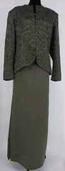 Vintage Lillie Rubin Skirt Beades Blazer Suit US 12 Green Formal Suit 1980s