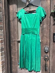 Gigi Young New York 1950s Emerald Green Dress Elegant Party Gown