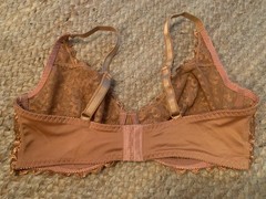 VINTAGE EMBROIDERED BRA BY Q-T SIZE 40DD BRONZE NO PADDING UW ADJUSTABLE BEAUTY!