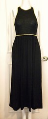Vintage halter dress 4 wool jersey yellow contrast empire waist maxi skirt