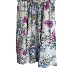 Vintage 80s California Looks Floral Cotton Midi Dress Size 10P Made in USA READ