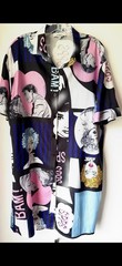 VTG Pop Art Print Shirt Dress MAGIA U.S.A. Short Sleeve Women S/M