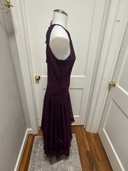 VTG Masquerade Plum Purple Gown Sequin Embroidered Halter Dress Prom Formal 9/10