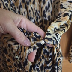 VTG Elaine Sklar Leopard Wide Leg Jumpsuit Size M Belted Animal Print Silky Feel