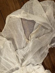 Antique 1910s Edwardian tea dress lawn dress ivory net XS