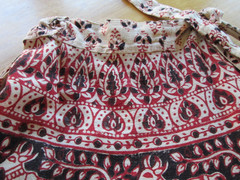 1970s Hippie boho INDIA Hand Blocked Wrap Skirt Paisley,Peacocks ,Symbols ethnic
