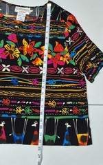 VINTAGE 90s PETER POPOVITCH Tropical Floral Women’s Top Size L MADE IN USA