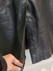 Jacqueline Ferrar Vintage Medium Trench Coat 1980s-90s Black Genuine Leather