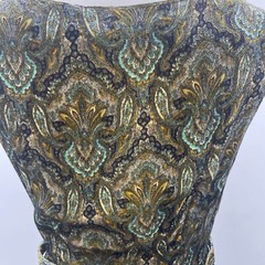 Vintage Crushed Velvet Abstract Print Party Cocktail Dress