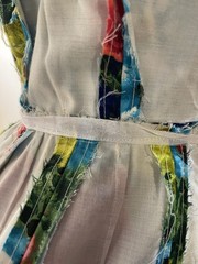NWOT Vintage 50s Multi Floral Cotton FULL Dress JEUNESSE Pockets BELT M L SPRING