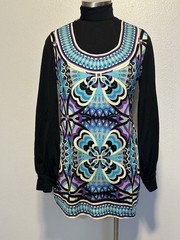 Mr. Dino Vintage 60’s MOD Psychedelic Mock Neck Tunic Mini Dress sz.S/M Signed