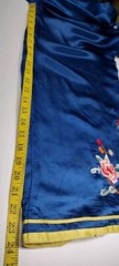 Art Deco 30s Chinese Silk Pants 1920s Antique Embroidery Royal Blue High Waist