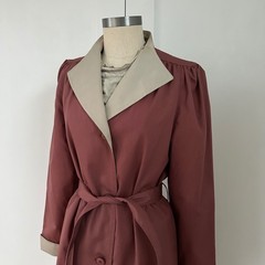 Vintage Misty Harbor Trench Coat Terracotta Tan Belted Rain Jacket XS Small