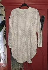 Vtg Simply Basic Nightgown Medium 100% Cotton Flannelette 80s Pink Blue Floral