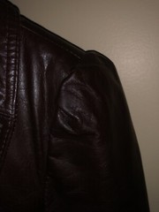 Vintage AVANT GARDE Women’s Leather Jacket Sz 8 fits XS/S 1 button peplum back