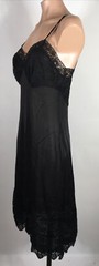 Vtg 1960’s Women Slip Dress S/M Black Sheer Intimates Lingerie 10 inch Lace Trim
