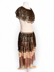 🎥 1920s Vintage Tiered Lace Dress Paramount Studios Silent Film Era 20s Actress