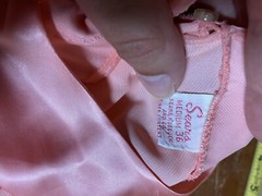 VTG Sears Roebuck Peachy Pink Nightgown Babydoll Lingerie Set Sz M 36