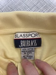 Vintage 90s Blassport Bill Blass Yellow Sleeveless Polo Shirt Womens M Cotton