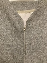 Vtg 50-60’s Gray Wool 2 Pc Dress 1/2 Sleeve Crop Jacket HandMade By Elizabeth Sm