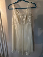 Vintage 80’s Shadow Line Yellow nightgown robe peignoir set lace nylon chiffon S
