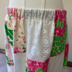 Vintage Tumbleweeds Phoenix Arizona Floral Patchwork Maxi Skirt with Lace Trim