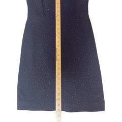 David Warren Petites Vintage 90s Black Shimmer Cutout Back Cocktail Dress 8P