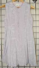 Vintage Dress Size S/M 60s Youth Guild Frosted Lavender Rhinestone Buttons Lined