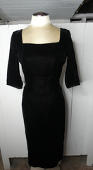 VTG 1950s A Norman Original Black Velvet Cocktail Dress Midi Women’s 6 / Small
