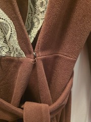 Vanity Fair Petite Vintage Chocolate Brown Dacron Polyester Velour Long Robe