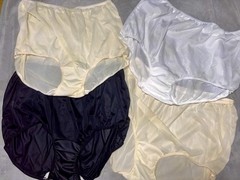 Vtg Lot 4 Pair Nylon Briefs Granny Panties Serenada Bubble Knickers Sz 15 Plus