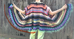 Vintage Handmade Crochet Knit Sweater Jacket OOAK Free Size