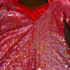 Vintage 80s NiteLine Red Sequin sexy Dress Deadstock Sz 10 NOS party cocktail