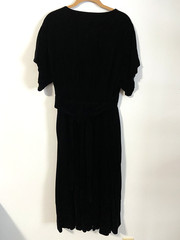 Vintage ’80’s Albert Capraro Size 14 Black Velvet Long Cocktail Dress