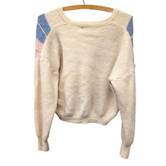 Vintage Women’s The Gentry 100% Alpaca Sweater V-Neck Pastel Geometric- S