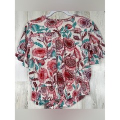 Anthropologie Spring Floral Blouse Boho Cottagecore Spring Summer Size M