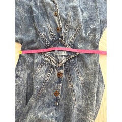 Champagne West Vintage 80s Acid Wash Denim Dress Star Waist Made in USA