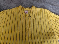 Vtg Mondi Women’s Shirt Pullover Button Back Loop Collar Striped W Germany 36