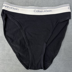 Vintage 1994 Calvin Klein Athletic Black High Cut Briefs USA Logo Waist Large