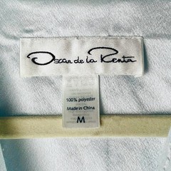 Vintage Oscar De La Renta Blue House Coat Robe Medium 1/2 Zip Cuff Long Sleeve