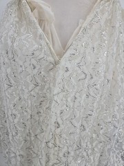 1950s Cupcake Puffy Mini Wedding Dress, Prom , Silver, *broken Metal Zipper XS