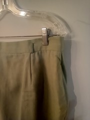 Vtg Cristin Stevens green skirt 18 polyester rayon above knee pockets zip button