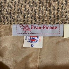 Evan Picone Vintage 70’s 100% Wool A-Line Tweed Skirt with Front Pleat Size 10 T